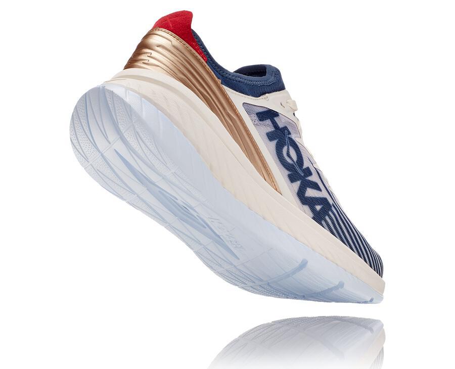 Chaussure Running Hoka One One Carbon X-Spe Homme - Blanche/Bleu - FWU-902315